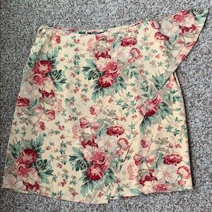 Lauren silk floral wrap skirt; size 10